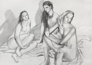 Zeichnung #1 aus der Serie „Party Girls“