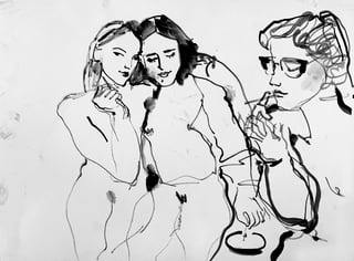 Zeichnung #2 aus der Serie „Party Girls“