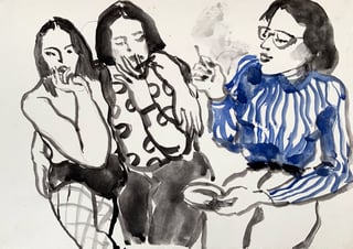 Zeichnung #3 aus der Serie „Party Girls“
