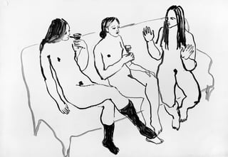 Zeichnung #5 aus der Serie „Party Girls“