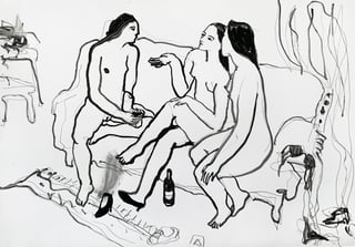 Zeichnung #6 aus der Serie „Party Girls“