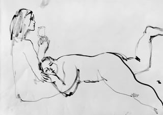 Zeichnung #7 aus der Serie „Party Girls“