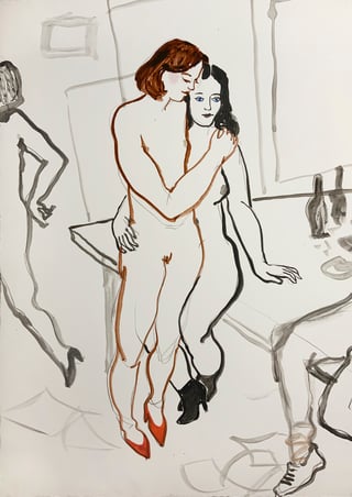 Zeichnung #8 aus der Serie „Party Girls“